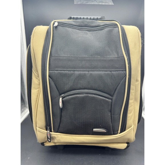 Travelon Other - Travelon Wheeled Under Seat Carry-On Rolling Luggage Khaki Black Travel Bag